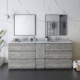 Fresca Formosa Modern 84" Ash Floor Standing Double Sink Bathroom Vanity | FCB31-361236ASH-FC-CWH-U