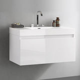 Fresca Mezzo 39" Modern Bathroom Cabinet w/ Integrated Sink