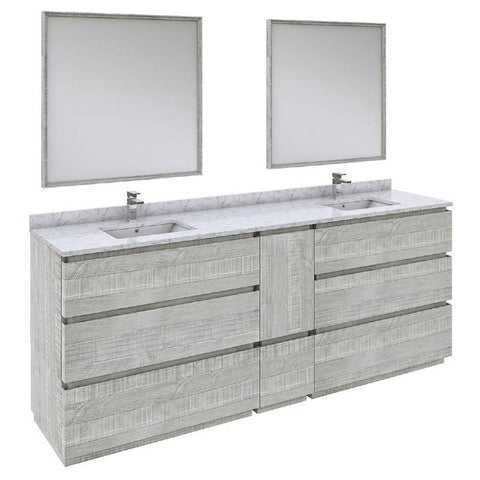 Fresca Formosa Modern 84" Ash Floor Standing Double Sink Vanity Set | FVN31-361236ASH-FC