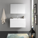Fresca Mezzo 39" Modern Bathroom Vanity w/ Medicine Cabinet