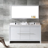 Fresca Allier 60" Modern Double Sink Bathroom Vanity w/ Mirror