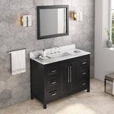 Jeffrey Alexander Cade Contemporary 48" Black Single Sink Vanity w/ Calacatta Vienna Quartz Top | VKITCAD48BKCQR