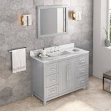 Jeffrey Alexander Cade Contemporary 48" Grey Single Sink Vanity w/ Calacatta Vienna Quartz Top | VKITCAD48GRCQR
