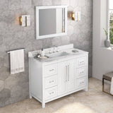 Jeffrey Alexander Cade Contemporary 48" White Single Sink Vanity w/ Calacatta Vienna Quartz Top | VKITCAD48WHCQR