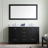 60" Double Bathroom Vanity in Zebra Grey