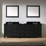 92" Double Bathroom Vanity in Zebra Grey