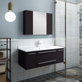 Lucera 42" Espresso Modern Wall Hung Undermount Sink Bathroom Vanity Set