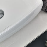 Lucera 24" Gray Modern Wall Hung Vessel Sink Vanity w/ Medicine Cabinet