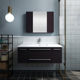 Lucera 42" Espresso Modern Wall Hung Undermount Sink Bathroom Vanity Set