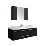 Lucera 48" Espresso Modern Single Undermount Sink Bathroom Vanity Set