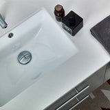 Lucera 60" Gray Modern Single Undermount Sink Bathroom Vanity Set