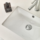 Lucera 24" White Modern Wall Hung Undermount Sink Vanity w/ Medicine Cabinet