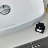 Lucera 36" Gray Modern Wall Hung Vessel Sink Bathroom Vanity Set- Right Offset