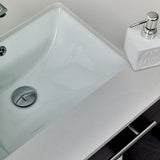 Lucera 30" Espresso Modern Wall Hung Undermount Sink Vanity w/ Medicine Cabinet