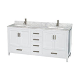 Wyndham Collection Sheffield 72" Double Bathroom Vanity with Square Sinks