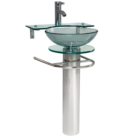 Fresca Ovale 24" Modern Glass Bathroom Pedestal