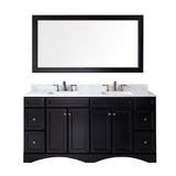 Talisa 72" Double Bathroom Vanity in Espresso with Marble Top & Square Sink