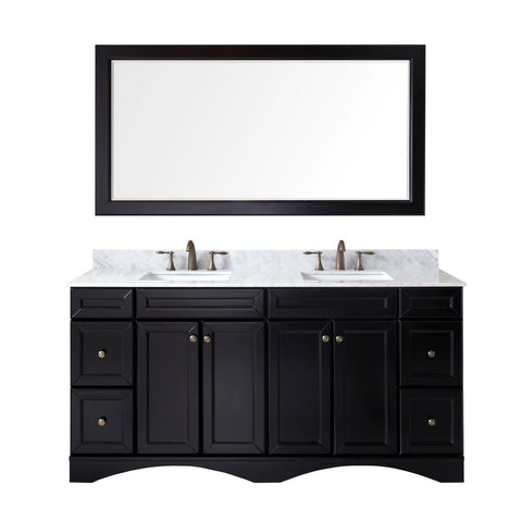 Talisa 72" Double Bathroom Vanity in Espresso with Marble Top & Square Sink