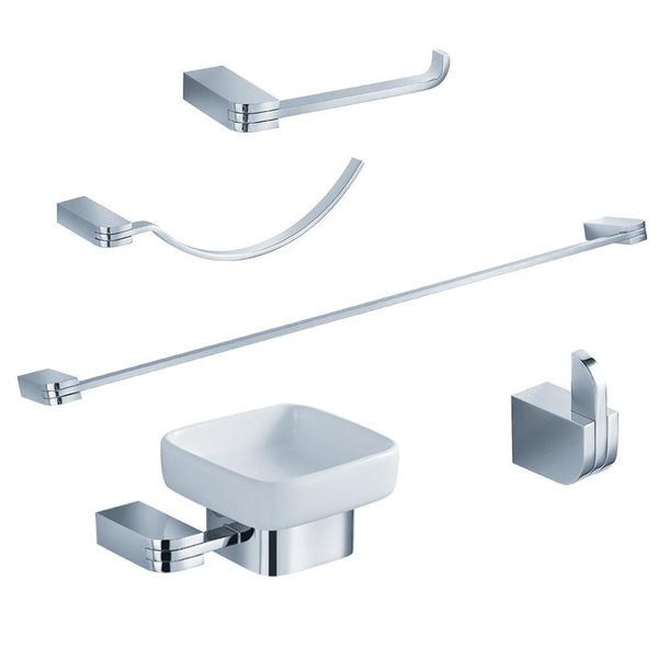 Fresca Solido 5-Piece Bathroom Accessory Set - Chrome