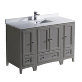 Fresca Oxford 48" Gray Traditional Bathroom Cabinets w/ Top & Sink
