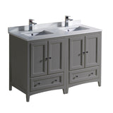 Fresca Oxford 48" Traditional Double Sink Bathroom Cabinets w/ Top & Sinks