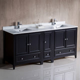 Fresca Oxford 72" Traditional Double Sink Bathroom Cabinets w/ Top & Sinks