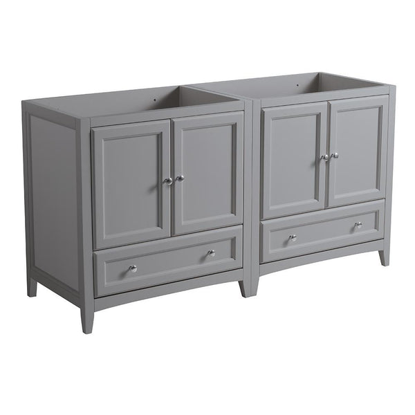 Fresca Oxford 59" Gray Traditional Double Sink Bathroom Cabinets