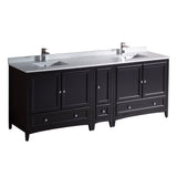 Fresca Oxford 84" Traditional Double Sink Bathroom Cabinets w/ Top & Sinks