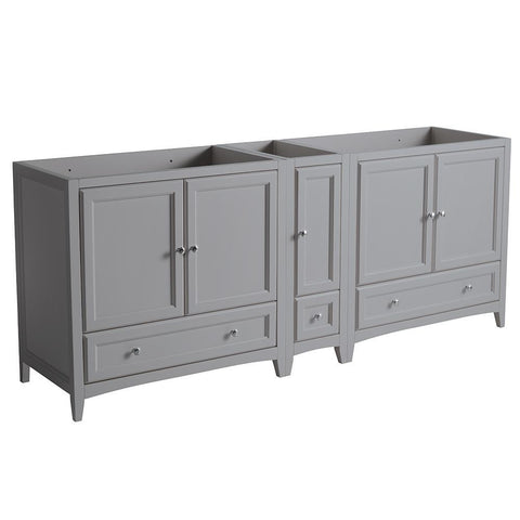 Fresca Oxford 83" Gray Traditional Double Sink Bathroom Cabinets
