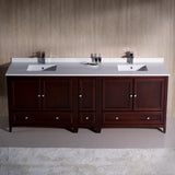 Fresca Oxford 84" Traditional Double Sink Bathroom Cabinets w/ Top & Sinks