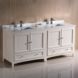 Fresca Oxford 72" Traditional Double Sink Bathroom Cabinets w/ Top & Sinks