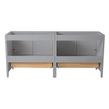 Fresca Oxford 71" Gray Traditional Double Sink Bathroom Cabinets