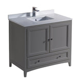 Fresca Oxford 36" Gray Traditional Bathroom Cabinet w/ Top & Sink