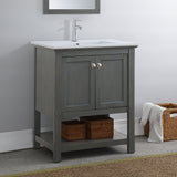 Fresca Manchester Regal 30" Gray Wood Veneer Traditional Bathroom Vanity
