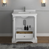 Fresca Windsor 30" Matte White Traditional Bathroom Cabinet w/ Top  Sink | FCB2430WHM-CWH-U