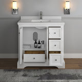 Fresca Windsor 36" Matte White Traditional Bathroom Cabinet w/ Top  Sink | FCB2436WHM-CWH-U