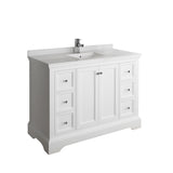 Fresca Windsor 48" Matte White Traditional Bathroom Cabinet w/ Top  Sink | FCB2448WHM-CWH-U
