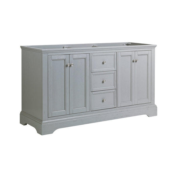 Fresca Windsor 60" Gray Textured Traditional Double Sink Bathroom Cabinet | FCB2460GRV