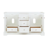 Fresca Windsor 60" Matte White Traditional Double Sink Bathroom Cabinet | FCB2460WHM