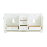 Fresca Windsor 72" Matte White Traditional Double Sink Bathroom Cabinet | FCB2472WHM