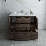 Fresca Formosa 48" Floor Standing Modern Bathroom Cabinet w/ Top  Sink | FCB31-122412ACA-FC-CWH-U