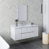 Fresca Formosa Modern 48" Rustic White Wall Hung Bathroom Vanity | FCB31-122412RWH-CWH-U