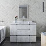 Fresca Formosa Modern 48" Rustic White Freestanding Bathroom Vanity | FCB31-122412RWH-FC-CWH-U