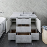 Fresca Formosa Modern 47" Rustic White Floor Standing Bathroom Base Cabinet | FCB31-122412RWH-FC