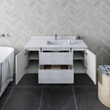 Fresca Formosa Modern 47" Rustic White Wall Hung Bathroom Base Cabinet | FCB31-122412RWH