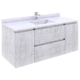 Fresca Formosa Modern 47" Rustic White Wall Hung Bathroom Base Cabinet | FCB31-122412RWH