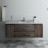 Fresca Formosa 54" Wall Hung Modern Bathroom Cabinet w/ Top  Sink | FCB31-123012ACA-CWH-U