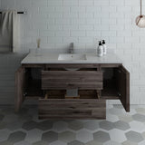Fresca Formosa 54" Wall Hung Modern Bathroom Cabinet w/ Top  Sink | FCB31-123012ACA-CWH-U