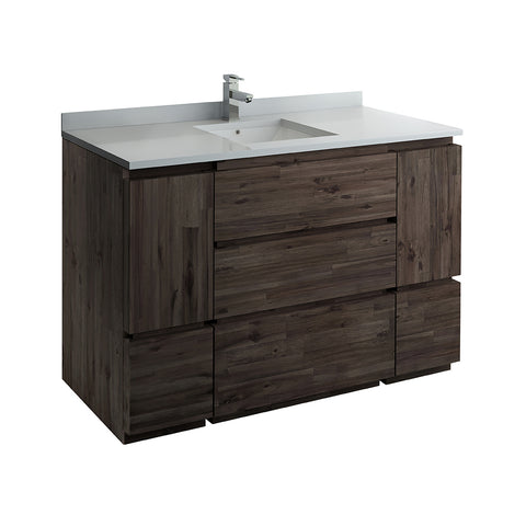Fresca Formosa 54" Floor Standing Modern Bathroom Cabinet w/ Top  Sink | FCB31-123012ACA-FC-CWH-U