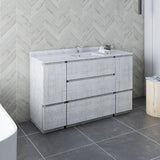 Fresca Formosa Modern 54" Rustic White Freestanding Bathroom Vanity | FCB31-123012RWH-FC-CWH-U